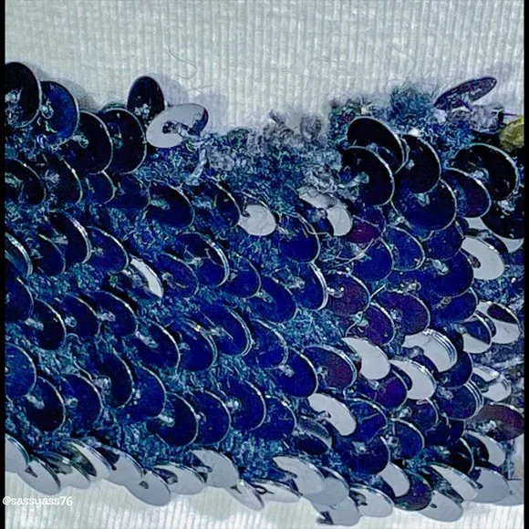 ▪️VTG▪️1980's Black Sequins & Gold-Tone Metal Buckle Retro Glam Belt - Picture 4 of 4